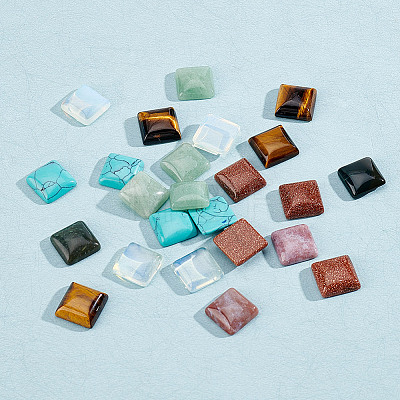 ARRICRAFT 24Pcs 6 Styles Natural & Synthetic Mixed Gemstone Cabochons G-AR0005-68-1