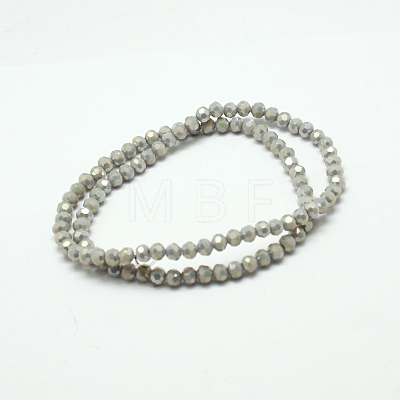 Round Full Rainbow Plated Imitation Jade Faceted(32 Facets) Electroplate Glass Beads Strands X-EGLA-J130-FR11-1