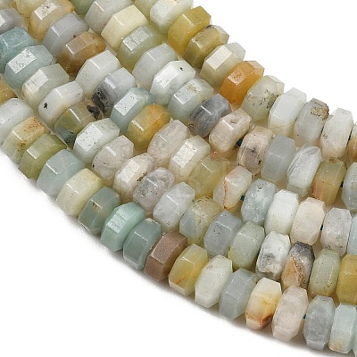 Natural Flower Amazonite Beads Strands G-G317-A30-3X6MM-1