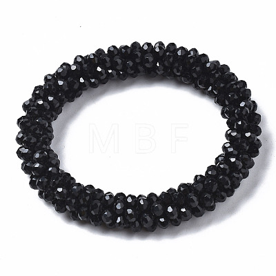Faceted Opaque Glass Beads Stretch Bracelets BJEW-S144-002E-01-1