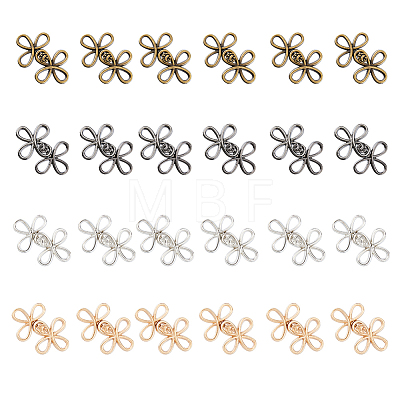 DICOSMETIC 24Pcs 4 Colors Alloy Snap Lock Clasps FIND-DC0005-12-1