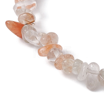 Natural Rutilated Quartz Chips Beaded Stretch Bracelets for Women BJEW-JB10046-14-1