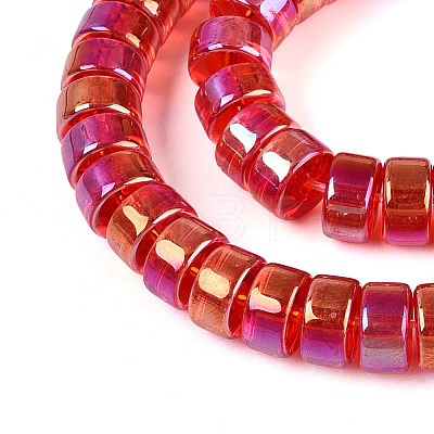 AB Color Plated Transparent Glass Beads Strands GLAA-T026-4x8mm-T10-1