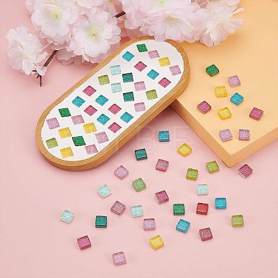 Glitter Glass Cabochons GLAA-FH0001-01B-1