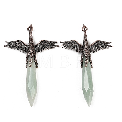 Natural Green Aventurine Faceted Pointed Bullet Shaped Big Pendants G-T145-01R-02-1