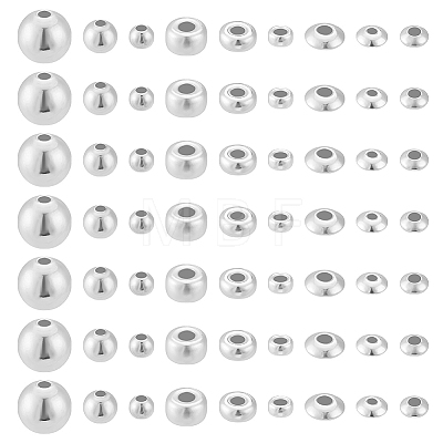 60Pcs 9 Styles 925 Sterling Silver Beads STER-PH0003-29-1