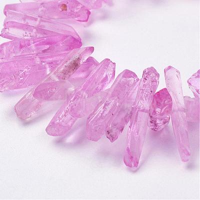 Natural Quartz Crystal Points Beads Strands G-K181-B03-1