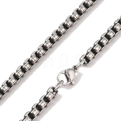 304 Stainless Steel Box Chain Necklaces NJEW-K378-17B-AS-1
