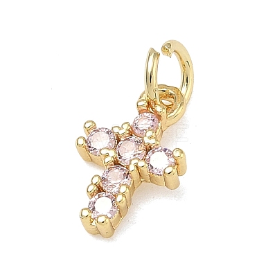 Brass Micro Pave Cubic Zirconia Pendants KK-A293-20G-04-1