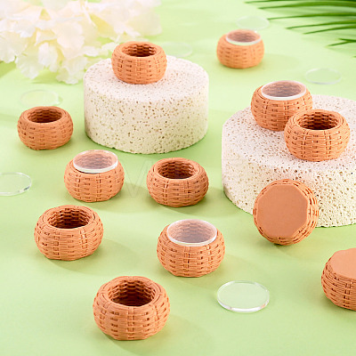12Pcs Miniature Resin Basket DIY-TA0016-07-1