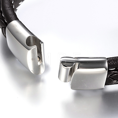Men's Braided Leather Cord Bracelets BJEW-H559-17C-1