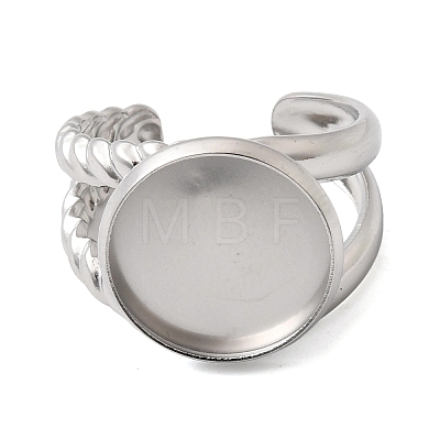 304 Stainless Steel Cuff Ring Components STAS-P454-01D-P-1