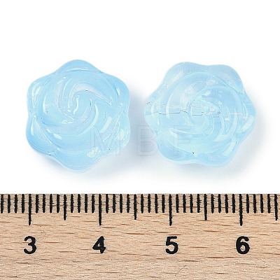 Transparent Spray Paint Glass Beads GLAA-H035-05B-1