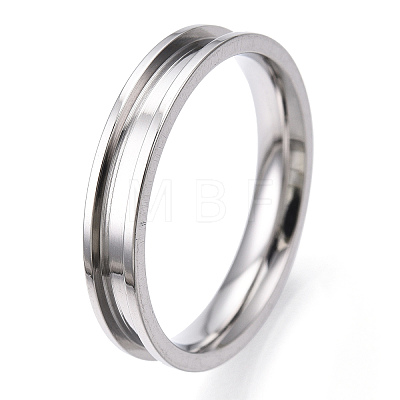 201 Stainless Steel Grooved Finger Ring Settings RJEW-TAC0017-4mm-03A-1