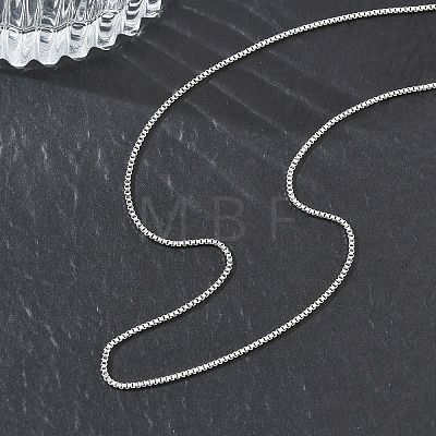 10Pcs 1MM 304 Stainless Steel Box Chain Necklaces NJEW-G203-07P-1