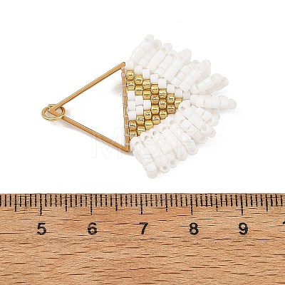 304 Stainless Steel & Glass Seed Beads Fringe Pendants PALLOY-MZ01427-01-1