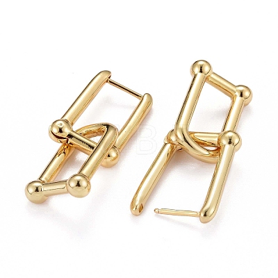 Brass Huggie Hoop Earrings KK-H741-06G-1