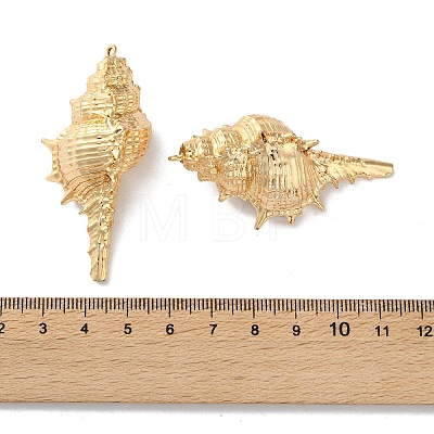 Electroplated Natural Conch Shell Big Pendants X-SSHEL-B002-01G-02-1