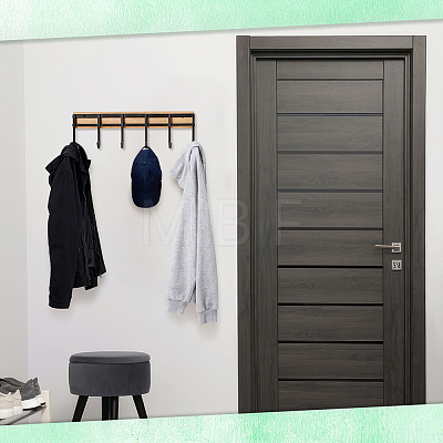 3 Sets Iron & Wood Wall-mounted Storage Hook DIY-GO0003-23-1