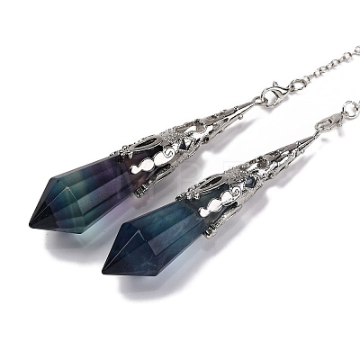 Natural Fluorite Pointed Dowsing Pendulum Big Pendants G-H285-06P-A30-1