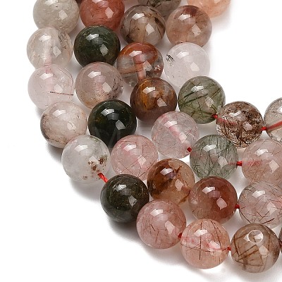 Natural Multi-Color Rutilated Quartz Beads Strands G-G300-A03-8mm-1
