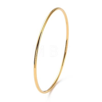Ion Plating(IP) 304 Stainless Steel Simple Plain Bangle for Women BJEW-F461-01A-G-1