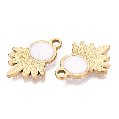 303 Stainless Steel Enamel Pendants STAS-Q110-36G-02-1