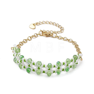 Handmade Glass Seed Beaded Bracelets for Women BJEW-MZ00132-05-1