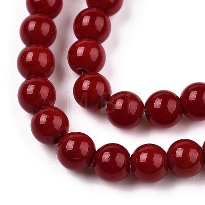 Opaque Solid Color Glass Beads Strands GLAA-T032-P4mm-05-1