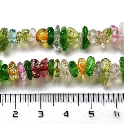 Transparent Crackle Glass Beads Strands GLAA-U004-01D-1