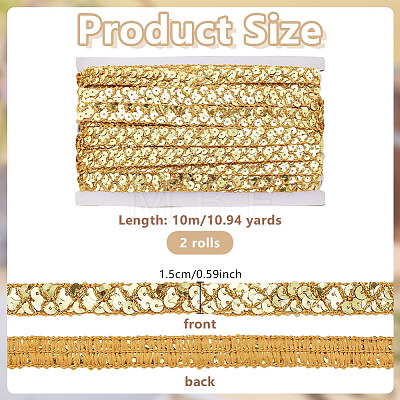 Sparkle Polyester Wavy Lace Trim Ribbon OCOR-WH0082-563B-1