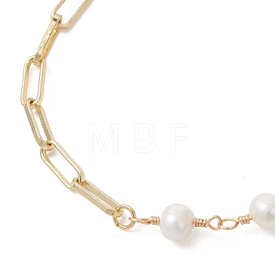 Brass Paperclip Chain Bracelets BJEW-JB13241-1