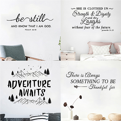 PVC Quotes Wall Sticker DIY-WH0200-077-1