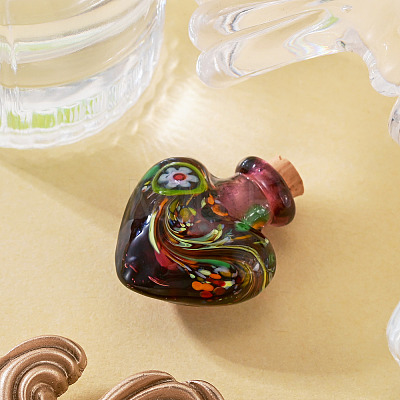 Handmade Lampwork Perfume Bottle Pendants LAMP-TADJ0001-06A-1