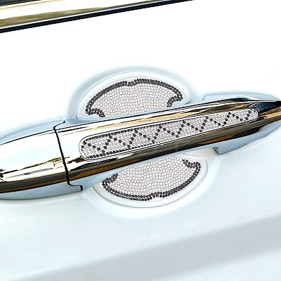 Car Door Handle Bling Rhinestones Stickers AJEW-WH0181-43-1