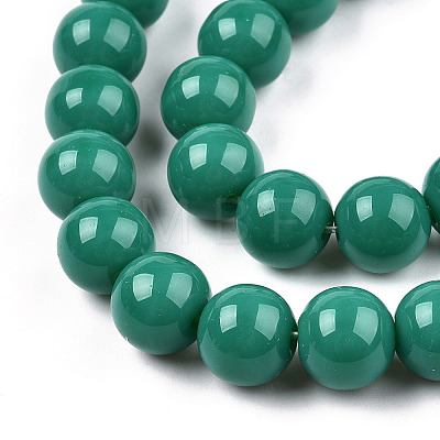 Opaque Solid Color Glass Beads Strands X-GLAA-T032-P8mm-12-1