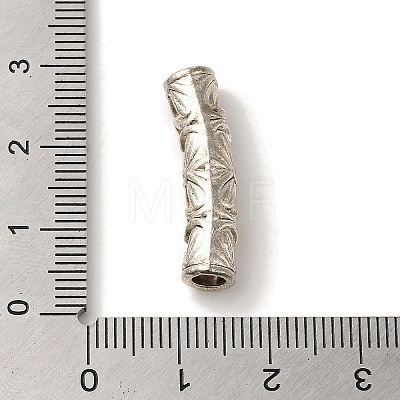 Hollow Tibetan Style Alloy Carved Flower Tube Beads TIBEB-L007-07AS-1