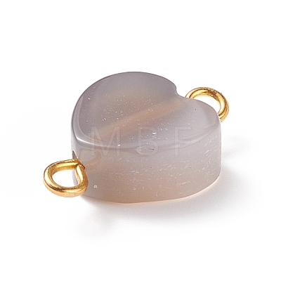 Natural Grey Agate Connector Charms PALLOY-JF01861-1
