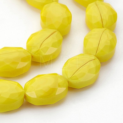 Pearl Luster Plated Glass Bead Strands EGLA-E037-PL01-1