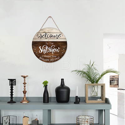 Wooden Hanging Plate HJEW-WH0027-002-1