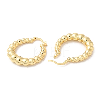 Rack Plating Brass Round Beaded Hoop Earrings EJEW-R150-12G-1