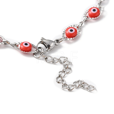 Evil Eye Plastic Link Chain Necklace NJEW-H169-03P-03-1
