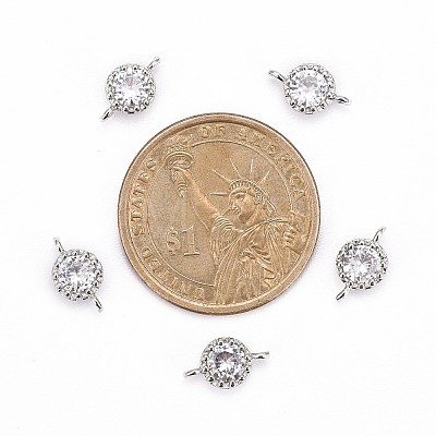 Flower Brass Micro Pave Cubic Zirconia Links LS-X-ZIRC-L054-09P-NR-1