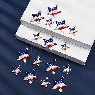 16Pcs 3 Style Rack Plating Alloy Enamel Pendants FIND-CA0006-55-1