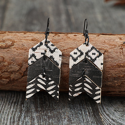 Wood Dangle Earrings for Women FS-WGE82AD-01-1