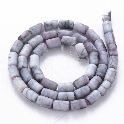 Opaque Baking Painted Crackle Glass Beads Strands FGLA-T004-01F-1