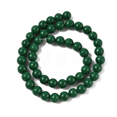 Natural Mashan Jade Round Beads Strands G-D263-8mm-XS35-1