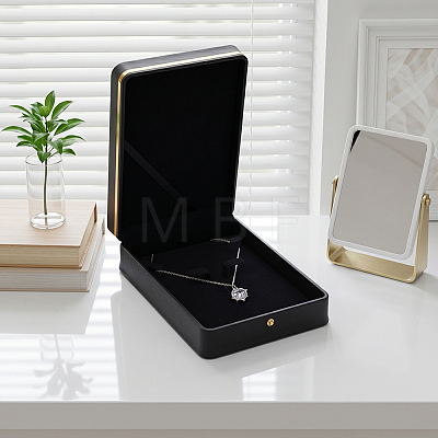 Imitation Leather Pure Color Flip-open Gift Boxes CON-WH0095-238B-02-1