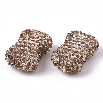 Handmade Polymer Clay Rhinestone Beads RB-T017-10F-1