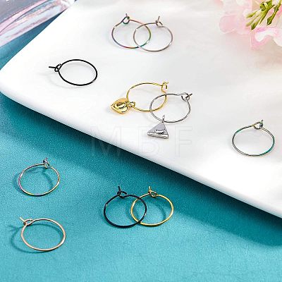 Unicraftale PVD Vacuum Plating 316L Stainless Steel Hoop Earring Findings STAS-UN0012-62-1